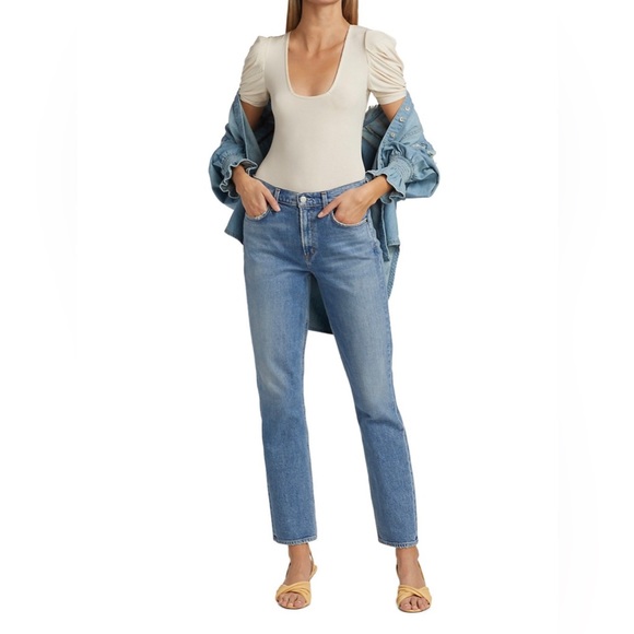 NWT AGOLDE Lyle Low Rise Slim Jean in Hour Organic Cotton - Picture 2 of 10